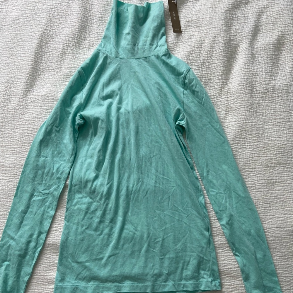 J. Crew Tissue Turtleneck Teal